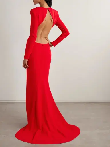 Stella McCartney Open-back Crepe Gown | Thumbnail 3 Stella McCartney Open-back Crepe Gown | Thumbnail 3