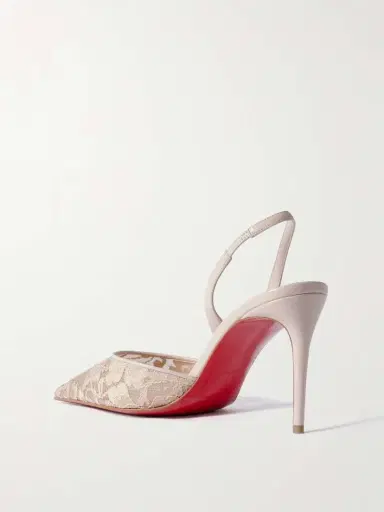 Christian Louboutin Kate Max 85 Leather-trimmed Lace Slingback Pumps | Thumbnail 3 Christian Louboutin Kate Max 85 Leather-trimmed Lace Slingback Pumps | Thumbnail 3