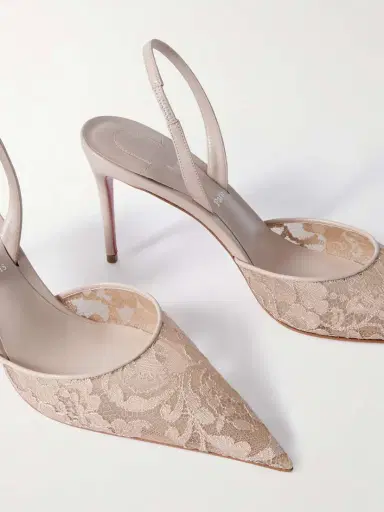 Christian Louboutin Kate Max 85 Leather-trimmed Lace Slingback Pumps | Thumbnail 4 Christian Louboutin Kate Max 85 Leather-trimmed Lace Slingback Pumps | Thumbnail 4