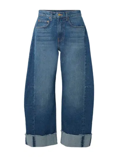 B SIDES Relaxed Lasso Frayed Mid-rise Barrel-leg Jeans | Thumbnail 1 B SIDES Relaxed Lasso Frayed Mid-rise Barrel-leg Jeans | Thumbnail 1
