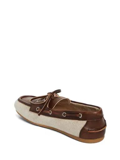 Miu Miu Canvas and Bleached Leather Boat Shoes | Thumbnail 4 Miu Miu Canvas and Bleached Leather Boat Shoes | Thumbnail 4