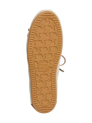 Miu Miu Canvas and Bleached Leather Boat Shoes | Thumbnail 6 Miu Miu Canvas and Bleached Leather Boat Shoes | Thumbnail 6