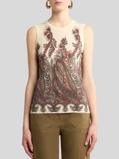Etro Cashmere-Silk Printed Top | Thumbnail 3 Etro Cashmere-Silk Printed Top | Thumbnail 3