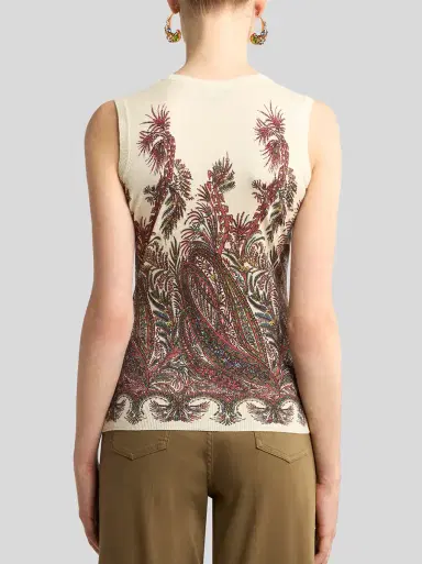Etro Cashmere-Silk Printed Top | Thumbnail 4 Etro Cashmere-Silk Printed Top | Thumbnail 4