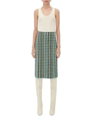 Bottega Veneta Checked Midi Skirt | Thumbnail 1 Bottega Veneta Checked Midi Skirt | Thumbnail 1