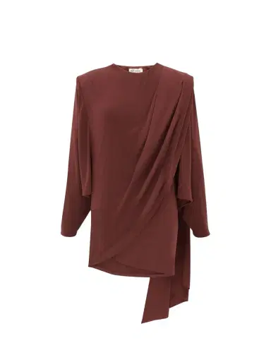 Saint Laurent Draped Mini Dress | Thumbnail 1 Saint Laurent Draped Mini Dress | Thumbnail 1