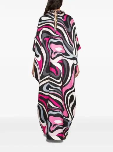 PUCCI Embellished Marmo-Print Silk Caftan | Thumbnail 4 PUCCI Embellished Marmo-Print Silk Caftan | Thumbnail 4
