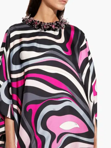 PUCCI Embellished Marmo-Print Silk Caftan | Thumbnail 5 PUCCI Embellished Marmo-Print Silk Caftan | Thumbnail 5