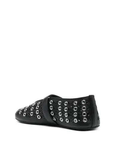 Alaïa Eyelet and Vienne Leather Ballet Flats | Thumbnail 3 Alaïa Eyelet and Vienne Leather Ballet Flats | Thumbnail 3