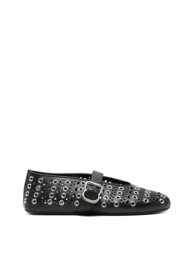 Alaïa Eyelet and Vienne Leather Ballet Flats | Thumbnail 1 Alaïa Eyelet and Vienne Leather Ballet Flats | Thumbnail 1