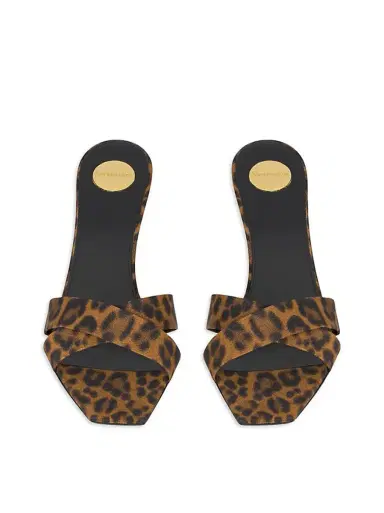 Saint Laurent Leopard Grosgrain Jill Mules | Thumbnail 3 Saint Laurent Leopard Grosgrain Jill Mules | Thumbnail 3