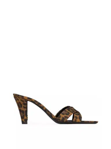 Saint Laurent Leopard Grosgrain Jill Mules | Thumbnail 1 Saint Laurent Leopard Grosgrain Jill Mules | Thumbnail 1