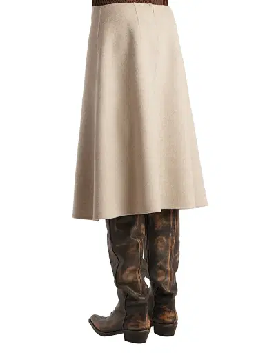 Khaite Women's Nania Cashmere A-Line Midi-Skirt - Oatmeal | Thumbnail 3 Khaite Women's Nania Cashmere A-Line Midi-Skirt - Oatmeal | Thumbnail 3