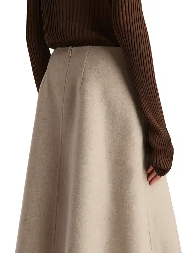 Khaite Women's Nania Cashmere A-Line Midi-Skirt - Oatmeal | Thumbnail 5 Khaite Women's Nania Cashmere A-Line Midi-Skirt - Oatmeal | Thumbnail 5