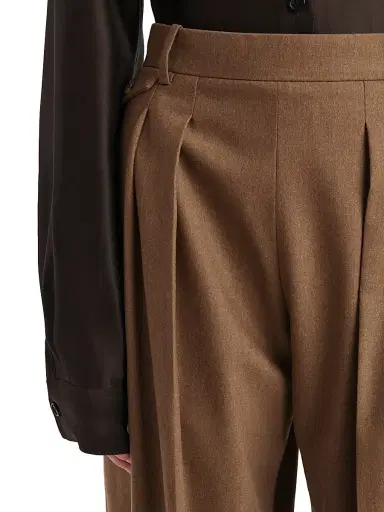 Khaite Women's Dugan Pleated Wool Pants - Toffee | Thumbnail 5 Khaite Women's Dugan Pleated Wool Pants - Toffee | Thumbnail 5