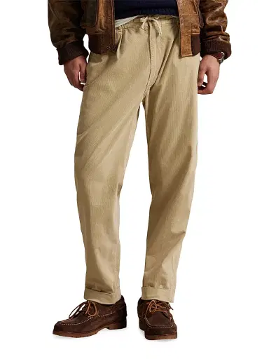 Polo Ralph Lauren Men's Stretch-Cotton Drawstring Pants - Dune Tan | Thumbnail 3 Polo Ralph Lauren Men's Stretch-Cotton Drawstring Pants - Dune Tan | Thumbnail 3
