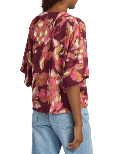 FIGUE Women's Mirabel Ikat-Inspired Blouse - Ikat Foliage Bordeaux Red - Size XL | Thumbnail 5 FIGUE Women's Mirabel Ikat-Inspired Blouse - Ikat Foliage Bordeaux Red - Size XL | Thumbnail 5