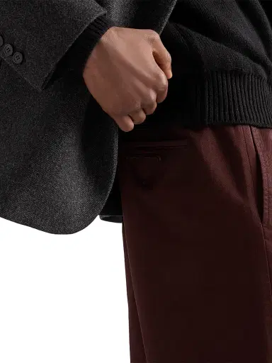 Prada Men's Cotton Pants - Brown | Thumbnail 4 Prada Men's Cotton Pants - Brown | Thumbnail 4