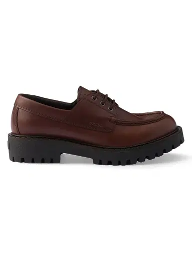 Prada Men's Laced Leather Loafers - Black | Thumbnail 6 Prada Men's Laced Leather Loafers - Black | Thumbnail 6
