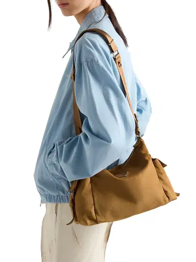 Prada Women's Explore Suede Shoulder Bag - Light Brown | Thumbnail 4 Prada Women's Explore Suede Shoulder Bag - Light Brown | Thumbnail 4