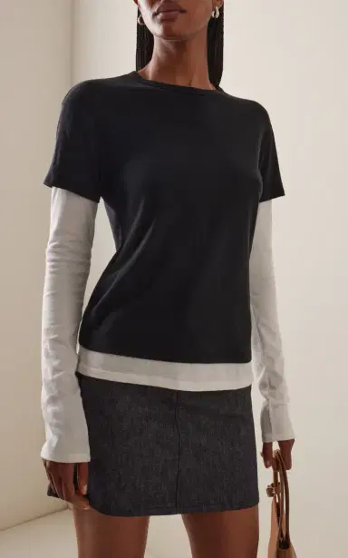 EB Denim Rory Layered Cotton T-Shirt | Thumbnail 4 EB Denim Rory Layered Cotton T-Shirt | Thumbnail 4