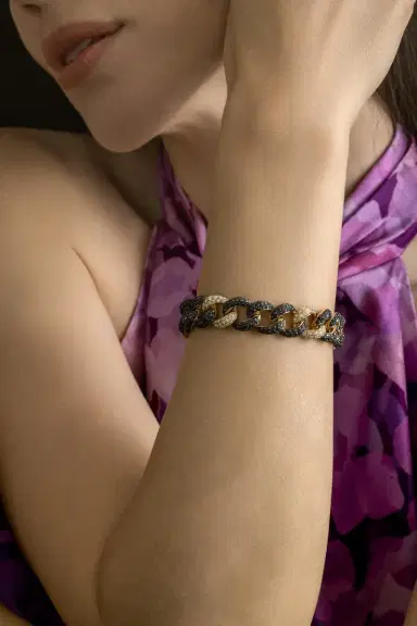 STEFERE Mixed Diamond Curb Link Bracelet | Thumbnail 3 STEFERE Mixed Diamond Curb Link Bracelet | Thumbnail 3