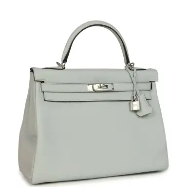 HERMÈS Hermes Kelly Retourne 32 Bleu Pale Clemence Palladium Hardware | Thumbnail 2 HERMÈS Hermes Kelly Retourne 32 Bleu Pale Clemence Palladium Hardware | Thumbnail 2