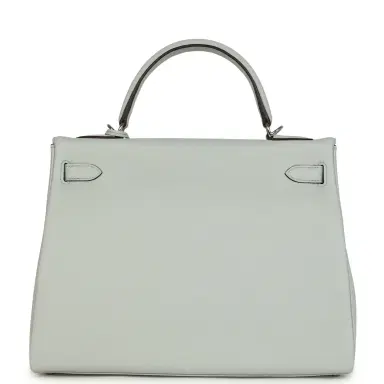 HERMÈS Hermes Kelly Retourne 32 Bleu Pale Clemence Palladium Hardware | Thumbnail 4 HERMÈS Hermes Kelly Retourne 32 Bleu Pale Clemence Palladium Hardware | Thumbnail 4