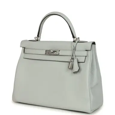 HERMÈS Hermes Kelly Retourne 32 Bleu Pale Clemence Palladium Hardware | Thumbnail 5 HERMÈS Hermes Kelly Retourne 32 Bleu Pale Clemence Palladium Hardware | Thumbnail 5