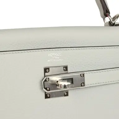 HERMÈS Hermes Kelly Retourne 32 Bleu Pale Clemence Palladium Hardware | Thumbnail 7 HERMÈS Hermes Kelly Retourne 32 Bleu Pale Clemence Palladium Hardware | Thumbnail 7