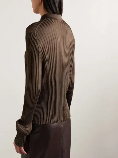 Khaite Vin Ribbed-knit Polo Shirt | Thumbnail 4 Khaite Vin Ribbed-knit Polo Shirt | Thumbnail 4