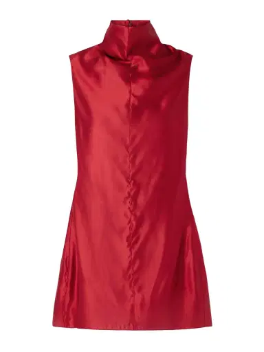 Khaite Daria Satin-crepe Turtleneck Mini Dress | Thumbnail 1 Khaite Daria Satin-crepe Turtleneck Mini Dress | Thumbnail 1