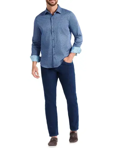 Robert Graham Men's Cortland Button-Front Shirt - Navy - Size XXL | Thumbnail 2 Robert Graham Men's Cortland Button-Front Shirt - Navy - Size XXL | Thumbnail 2