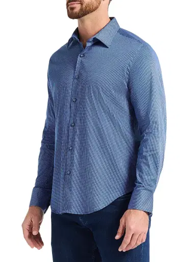 Robert Graham Men's Cortland Button-Front Shirt - Navy - Size XXL | Thumbnail 3 Robert Graham Men's Cortland Button-Front Shirt - Navy - Size XXL | Thumbnail 3