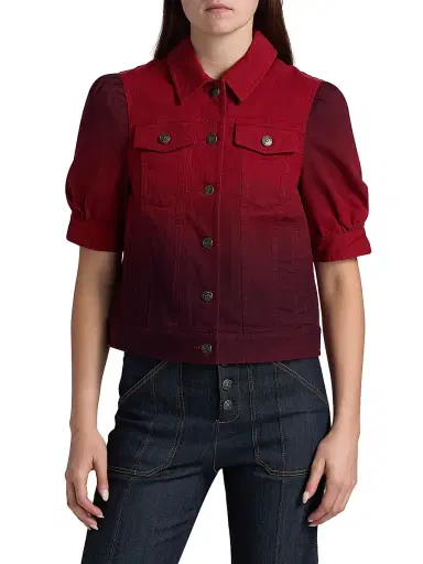 Cinq à Sept Women's Hallie Degrade Denim Jacket - Rosewood Pickled Beet | Thumbnail 3 Cinq à Sept Women's Hallie Degrade Denim Jacket - Rosewood Pickled Beet | Thumbnail 3