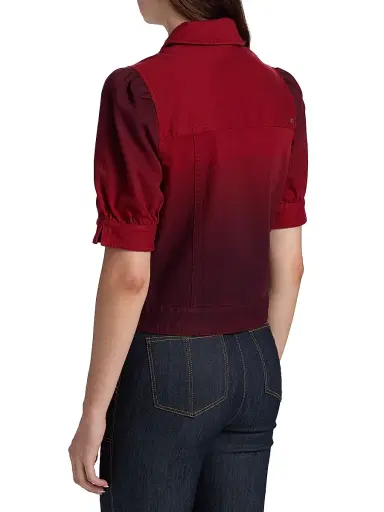 Cinq à Sept Women's Hallie Degrade Denim Jacket - Rosewood Pickled Beet | Thumbnail 5 Cinq à Sept Women's Hallie Degrade Denim Jacket - Rosewood Pickled Beet | Thumbnail 5