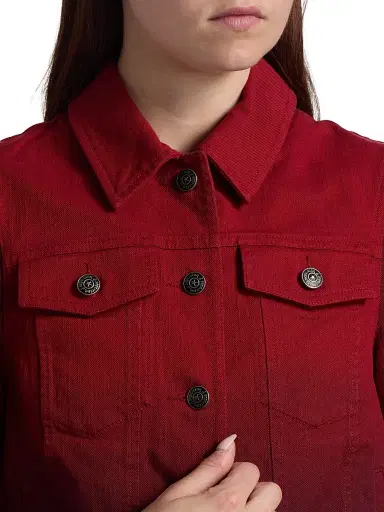 Cinq à Sept Women's Hallie Degrade Denim Jacket - Rosewood Pickled Beet | Thumbnail 6 Cinq à Sept Women's Hallie Degrade Denim Jacket - Rosewood Pickled Beet | Thumbnail 6