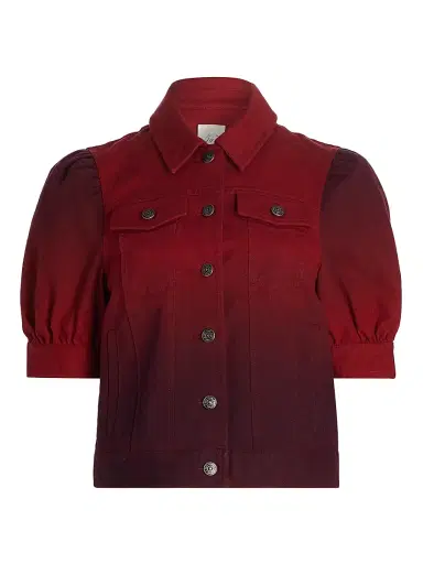 Cinq à Sept Women's Hallie Degrade Denim Jacket - Rosewood Pickled Beet | Thumbnail 1 Cinq à Sept Women's Hallie Degrade Denim Jacket - Rosewood Pickled Beet | Thumbnail 1
