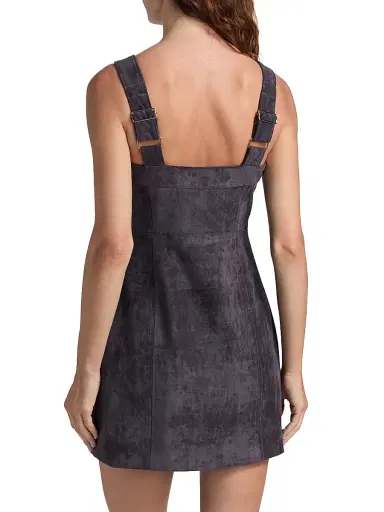 Amanda Uprichard Women's Becker Faux Suede Minidress - Graphite Print | Thumbnail 5 Amanda Uprichard Women's Becker Faux Suede Minidress - Graphite Print | Thumbnail 5