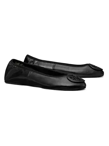 Tory Burch Women's Reva Logo Travel Ballet Flats - Perfect Black - Size 5.5 | Thumbnail 2 Tory Burch Women's Reva Logo Travel Ballet Flats - Perfect Black - Size 5.5 | Thumbnail 2