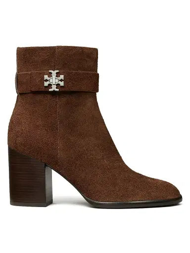Tory Burch Women's Turnlock 75MM Suede Ankle Boots - Dark Cocoa | Thumbnail 1 Tory Burch Women's Turnlock 75MM Suede Ankle Boots - Dark Cocoa | Thumbnail 1