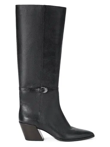 Staud Women's Austen 50MM Buckle-Detail Leather Boots - Black | Thumbnail 1 Staud Women's Austen 50MM Buckle-Detail Leather Boots - Black | Thumbnail 1
