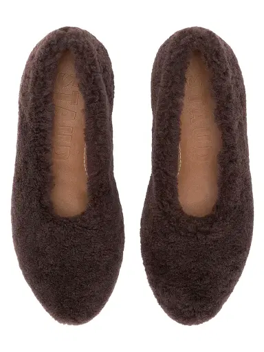 Staud Women's Alba Shearling Ballet Flats - Espresso - Size 11 | Thumbnail 4 Staud Women's Alba Shearling Ballet Flats - Espresso - Size 11 | Thumbnail 4