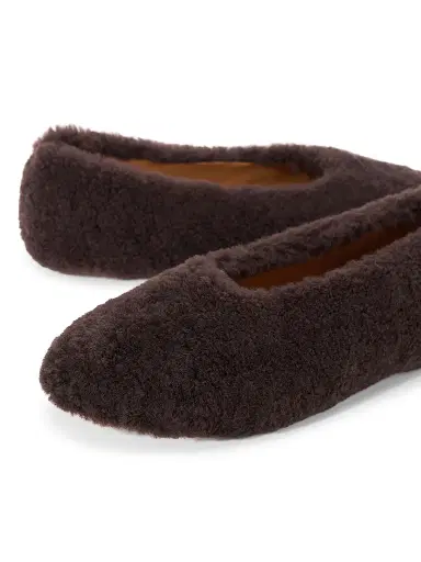 Staud Women's Alba Shearling Ballet Flats - Espresso - Size 11 | Thumbnail 5 Staud Women's Alba Shearling Ballet Flats - Espresso - Size 11 | Thumbnail 5
