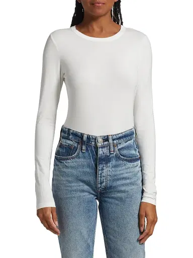 rag & bone Women's Icons Luca Long-Sleeve Top - White | Thumbnail 3 rag & bone Women's Icons Luca Long-Sleeve Top - White | Thumbnail 3