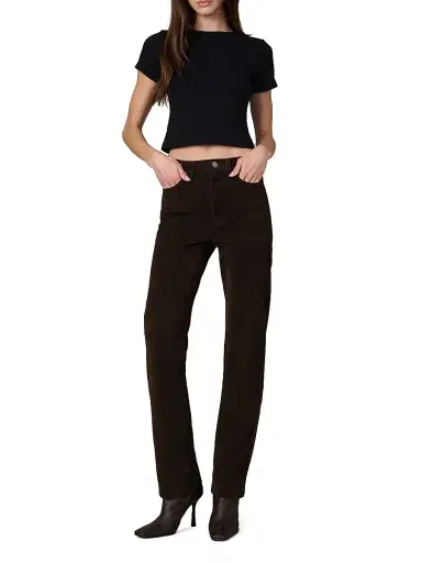Joe's Jeans Women's The Margot 32'' Vegan Suede Slim Pants - Dark Chocolate | Thumbnail 2 Joe's Jeans Women's The Margot 32'' Vegan Suede Slim Pants - Dark Chocolate | Thumbnail 2