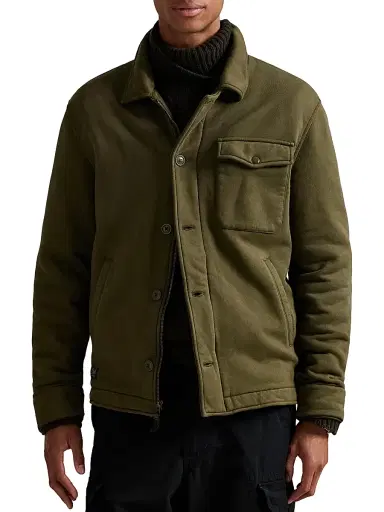 Polo Ralph Lauren Men's Fleece Button-Front Shirt Jacket - Company Olive | Thumbnail 3 Polo Ralph Lauren Men's Fleece Button-Front Shirt Jacket - Company Olive | Thumbnail 3