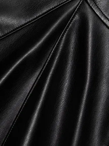 Milly Women's Faux-Leather A-Line Minidress - Black | Thumbnail 7 Milly Women's Faux-Leather A-Line Minidress - Black | Thumbnail 7