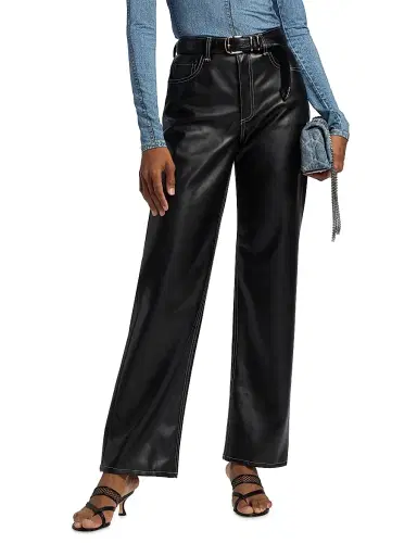 rag & bone Women's Shea Faux Leather Straight-Leg Pants - Black | Thumbnail 3 rag & bone Women's Shea Faux Leather Straight-Leg Pants - Black | Thumbnail 3