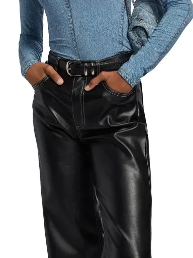 rag & bone Women's Shea Faux Leather Straight-Leg Pants - Black | Thumbnail 6 rag & bone Women's Shea Faux Leather Straight-Leg Pants - Black | Thumbnail 6